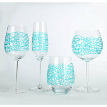Load image into Gallery viewer, Hand Painted Turquoise Champagne Flute