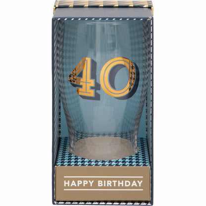 Gold Collection 40th Birthday Beer Glass