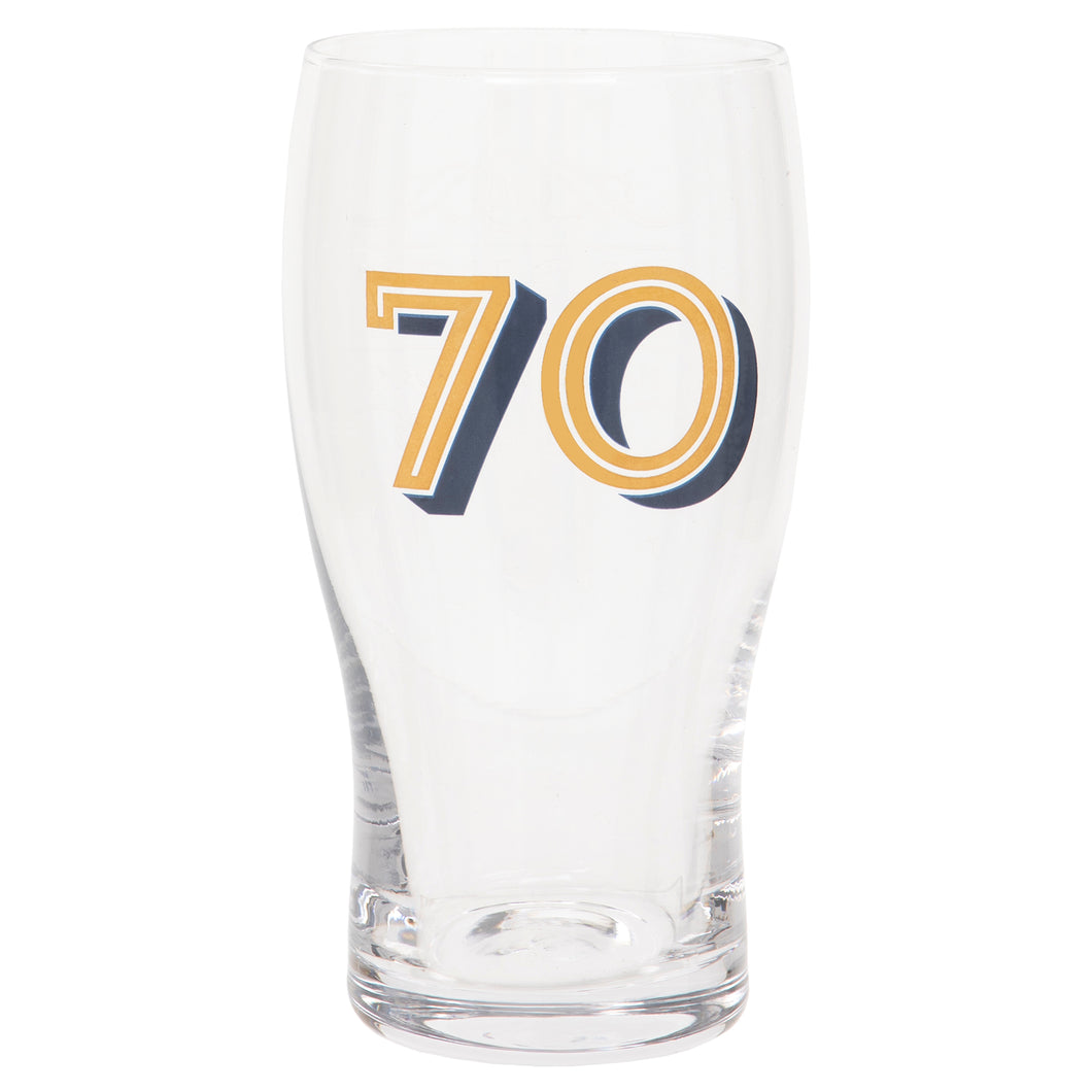Gold Collection 70th Birthday Beer Glass