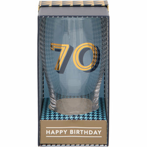 Gold Collection 70th Birthday Beer Glass