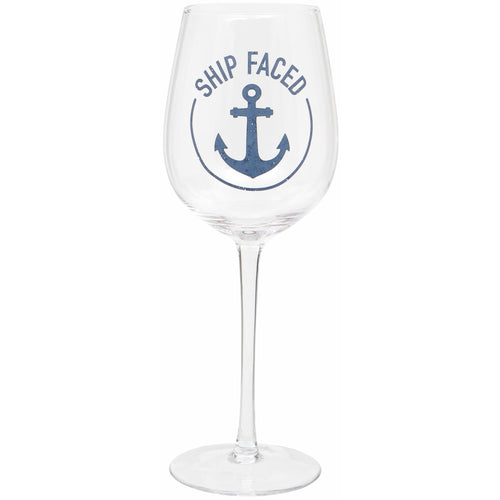 'Ship Faced' Wine Glass
