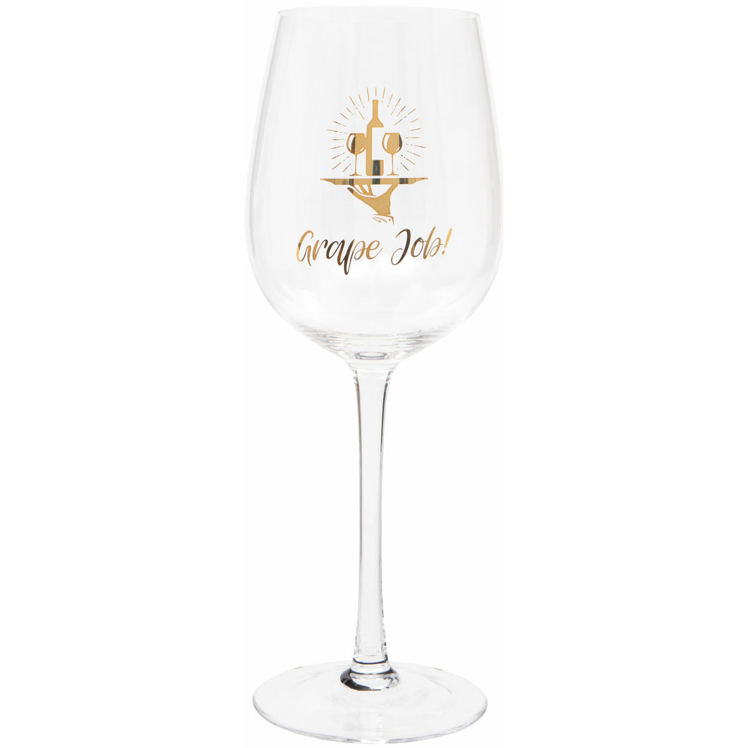 'Grape Job' Wine Glass