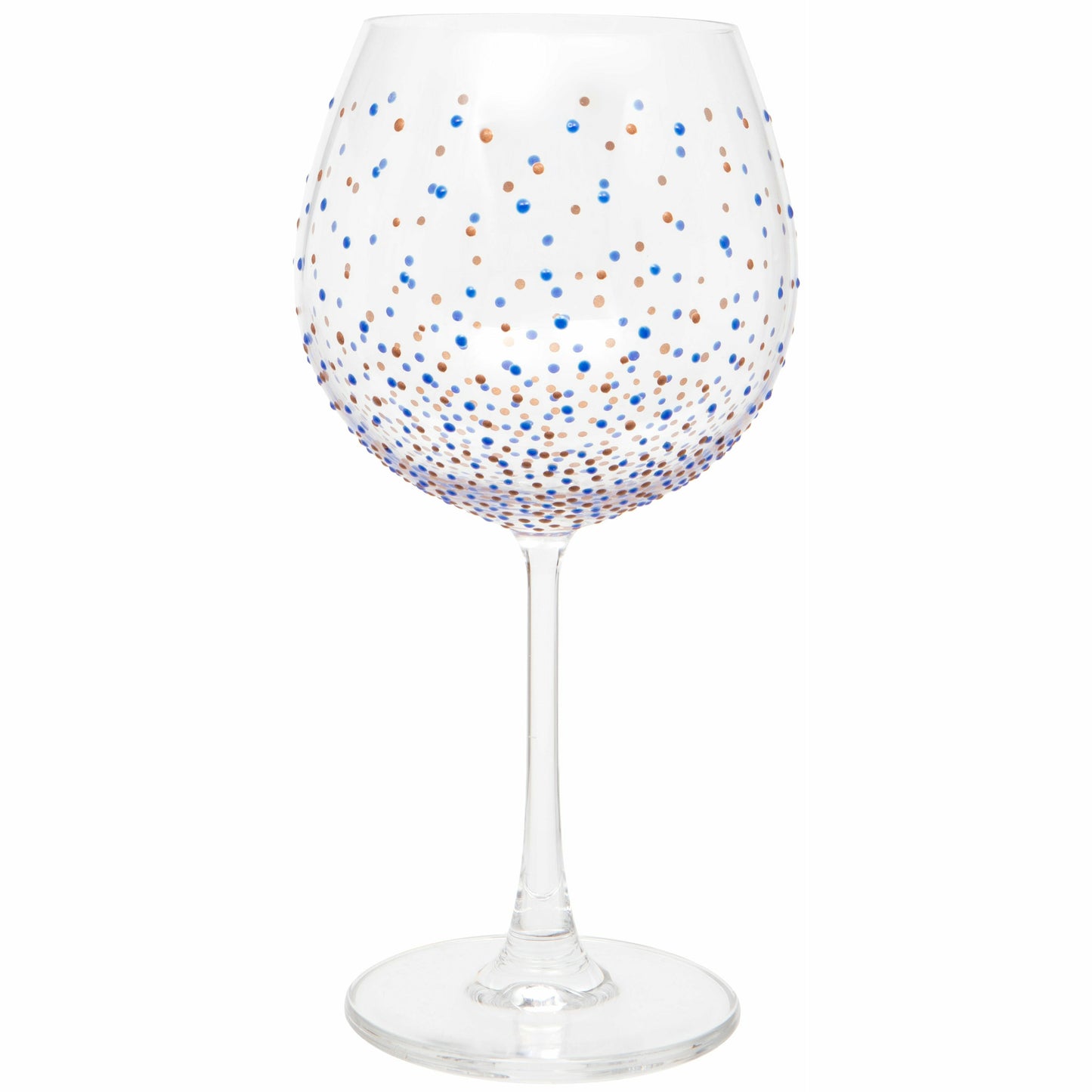 Hand Painted Blue Dot Gin Glass