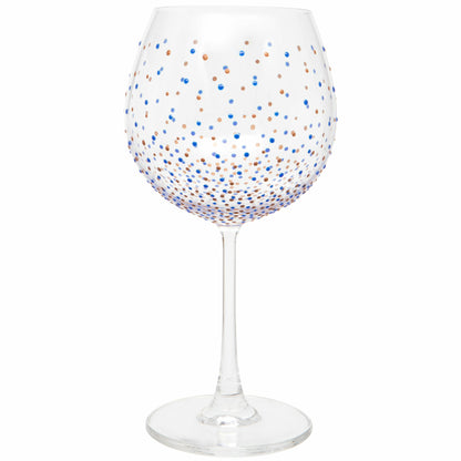 Hand Painted Blue Dot Gin Glass