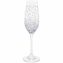 Load image into Gallery viewer, Hand Painted Blue Dot Champagne Flute