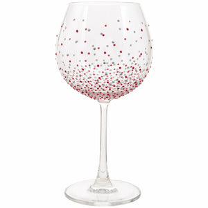 Hand Painted Red Dot Gin Glass
