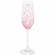 Load image into Gallery viewer, Hand Painted Red Dot Champagne Flute