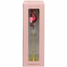 Load image into Gallery viewer, Hand Painted Flamingo Champagne Flute
