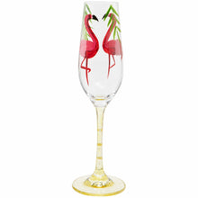 Load image into Gallery viewer, Hand Painted Flamingo Champagne Flute
