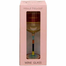 Load image into Gallery viewer, Hand Painted Light Stripe Wine Glass