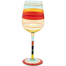 Load image into Gallery viewer, Hand Painted Light Stripe Wine Glass