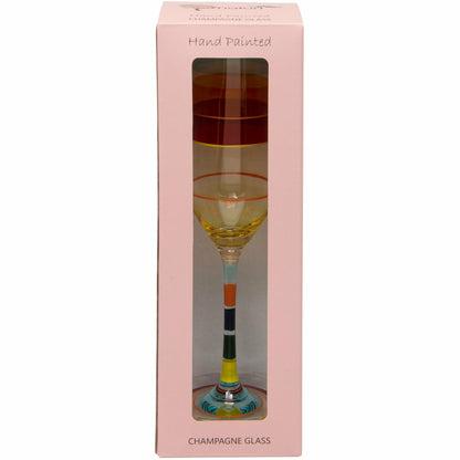 Hand Painted Light Stripe Champagne Flute