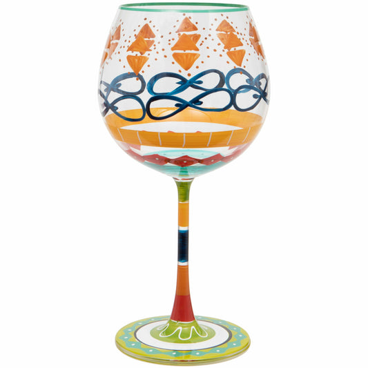 Hand Painted Multi Print Gin Glass