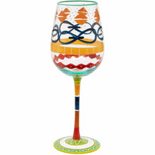 Load image into Gallery viewer, Hand Painted Multi Print Wine Glass