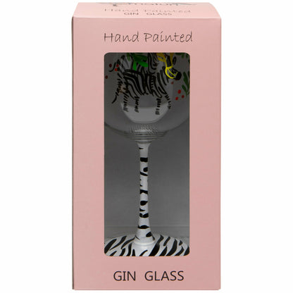 Hand Painted Zebra Gin Glass