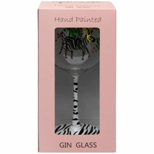 Load image into Gallery viewer, Hand Painted Zebra Gin Glass