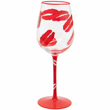 Load image into Gallery viewer, Hand Painted Kiss Wine Glass