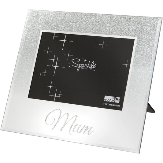Mum Mirrored Silver Glitter 6 x 4 Inch Photo Frame