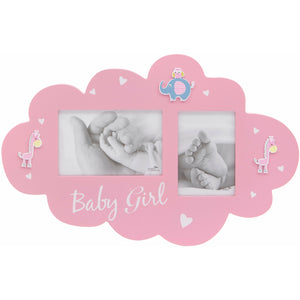 Pink Baby Girl Cloud Photo Frame 40x26cm