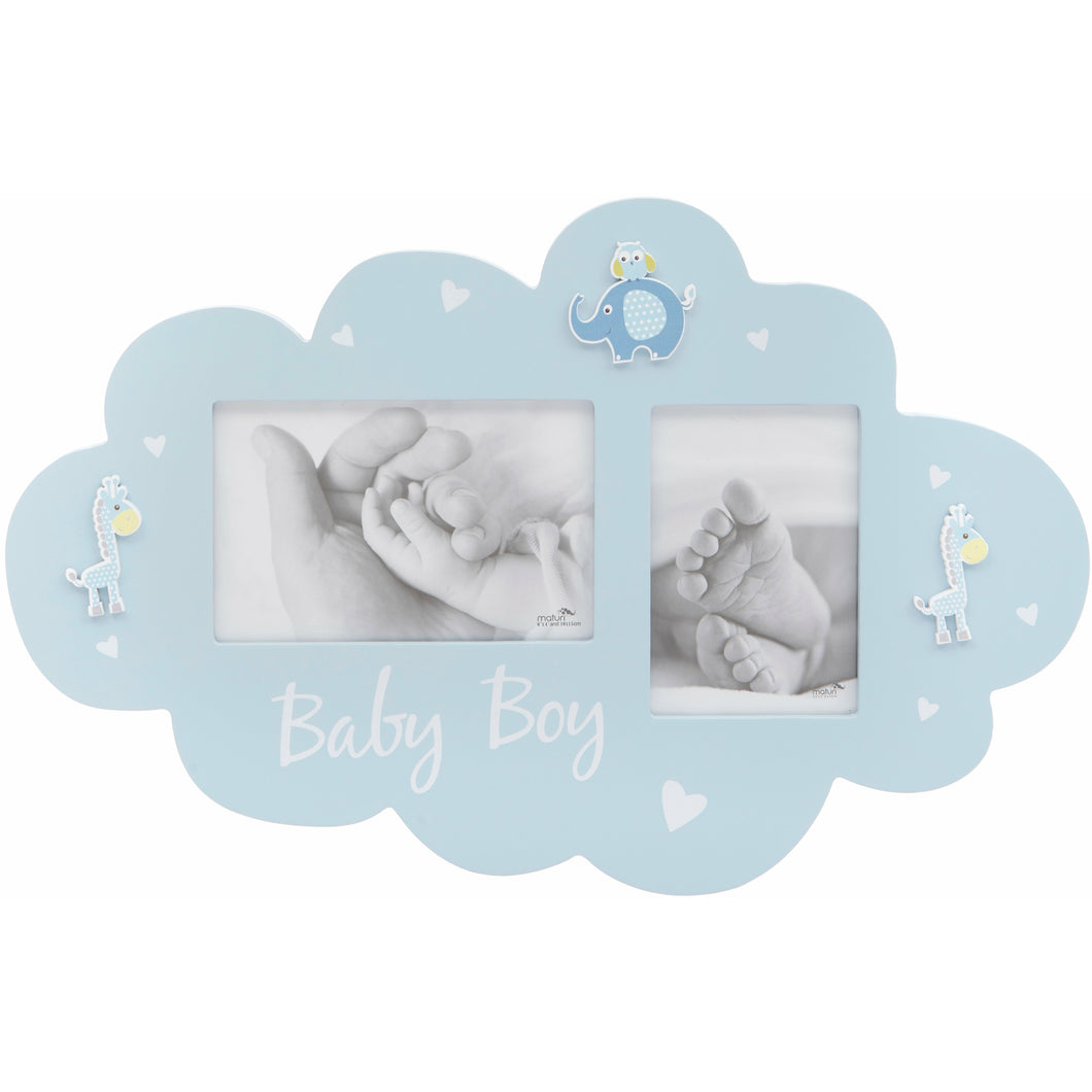 Blue Baby Boy Cloud Photo Frame 40x26cm