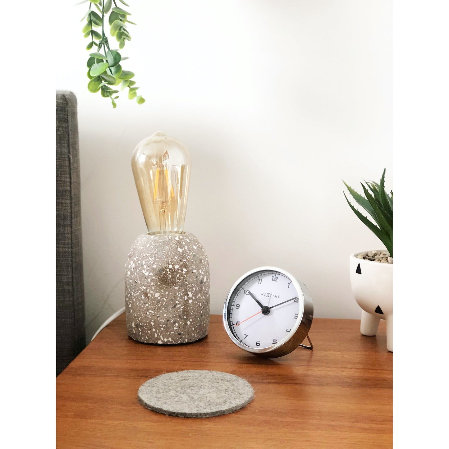NeXtime - Alarm clock - 9 x 9 x 7.5 cm - Metal - White - 'Company Alarm'