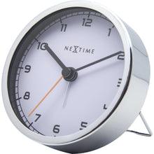 Load image into Gallery viewer, NeXtime - Alarm clock - 9 x 9 x 7.5 cm - Metal - White - &#39;Company Alarm&#39;