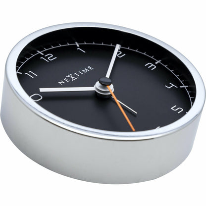 NeXtime - Alarm clock - 9 x 9 x 7.5 cm - Metal - Black - 'Company Alarm'