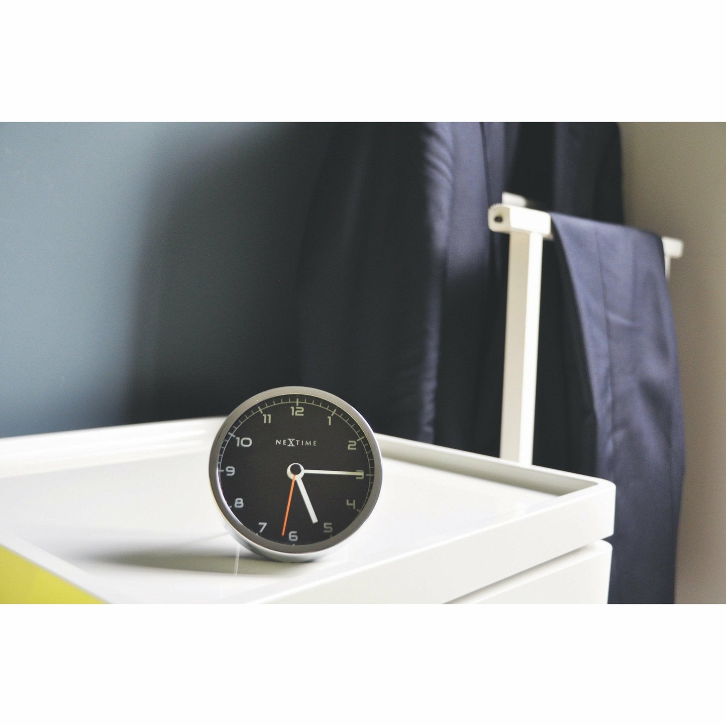 NeXtime - Alarm clock - 9 x 9 x 7.5 cm - Metal - Black - 'Company Alarm'