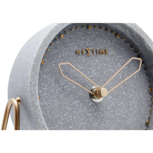 NeXtime - Table clock – 17.5 x 15.5 x 5 cm - Polyresin - Grey