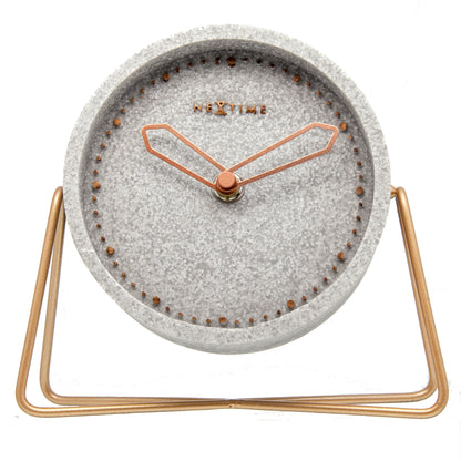 NeXtime - Table clock – 17.5 x 15.5 x 5 cm - Polyresin - Grey