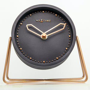 NeXtime - Table clock – 17.5 x 15.5 x 5 cm - Polyresin - Black