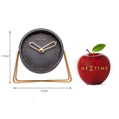 NeXtime - Table clock – 17.5 x 15.5 x 5 cm - Polyresin - Black