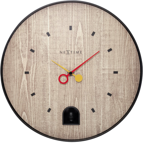 NeXtime - Wall clock - Ø 30 cm - ABS - Black - 'Nightingale Black'