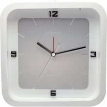 Load image into Gallery viewer, NeXtime - Table clock - 20 x 20 x 6 cm - Wood - White - &#39;Square Alarm&#39;