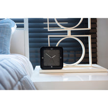 Load image into Gallery viewer, NeXtime - Table clock - 20 x 20 x 6 cm - Wood - Black - &#39;Square Alarm&#39;