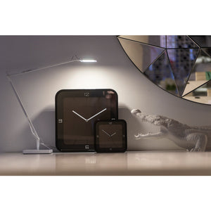NeXtime - Table clock - 20 x 20 x 6 cm - Wood - Black - 'Square Alarm'