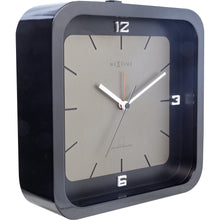 Load image into Gallery viewer, NeXtime - Table clock - 20 x 20 x 6 cm - Wood - Black - &#39;Square Alarm&#39;