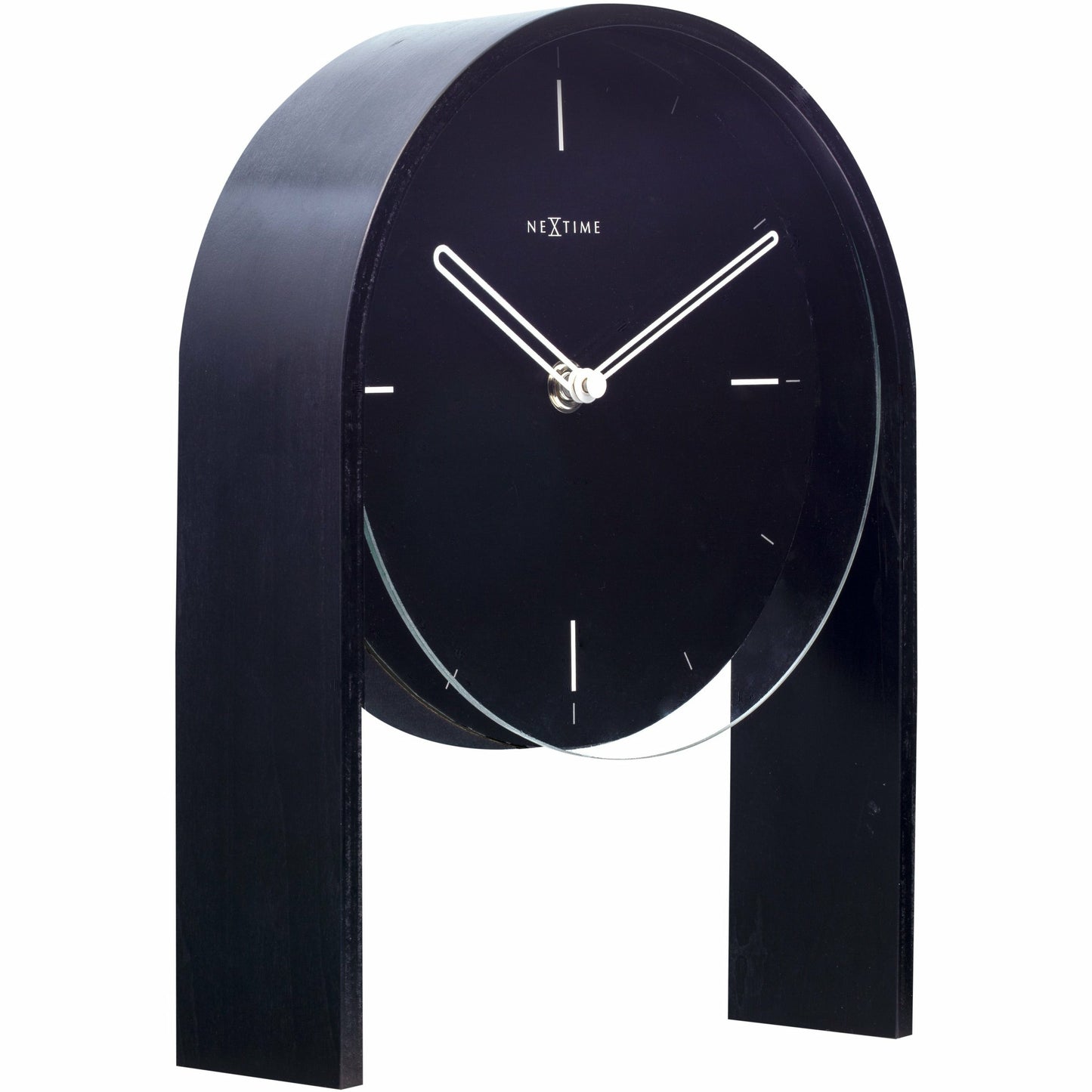 NeXtime- Table clock - 27 x 21 x 6,5 cm - Wood - Black - 'Noa Table'