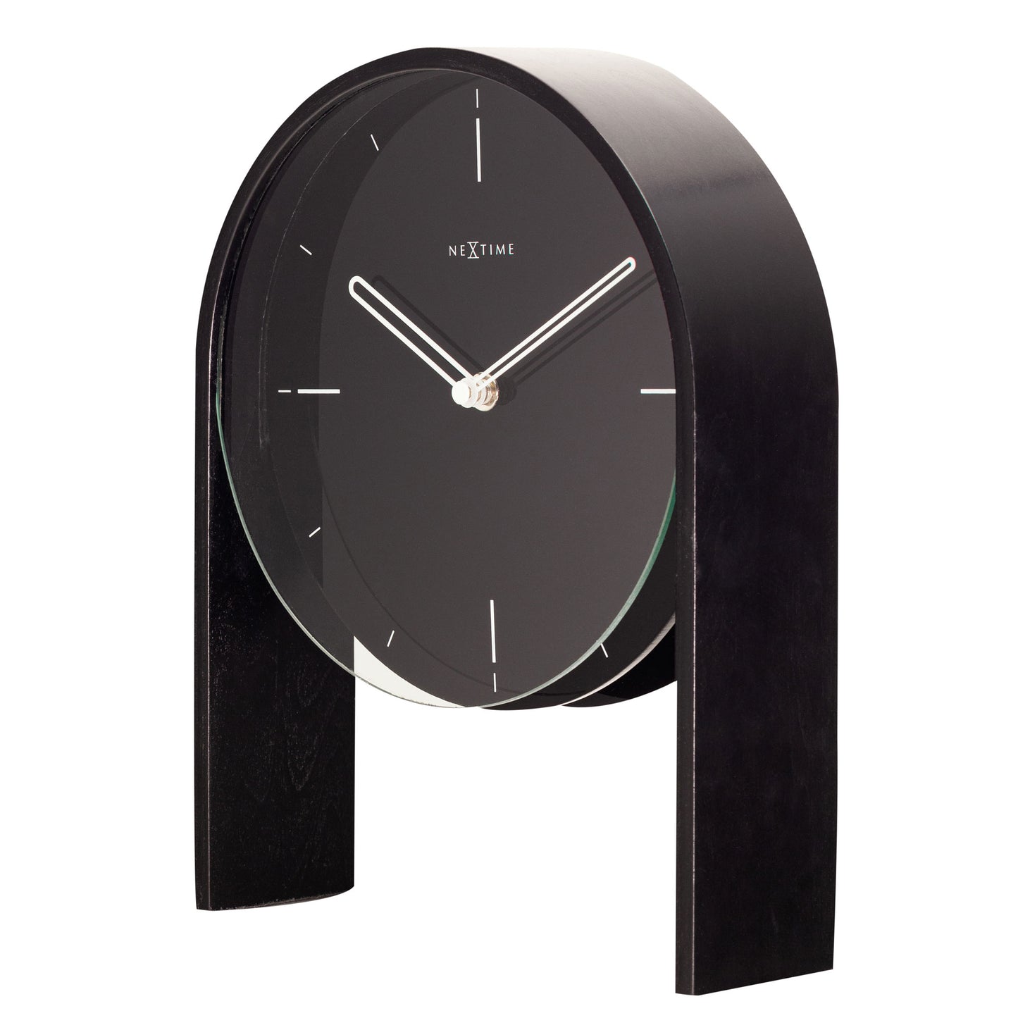 NeXtime- Table clock - 27 x 21 x 6,5 cm - Wood - Black - 'Noa Table'