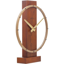 Load image into Gallery viewer, NeXtime- Table / Wall clock - 34 x 27 cm - Wood/Steel - Brown - &#39;Carl Small&#39;