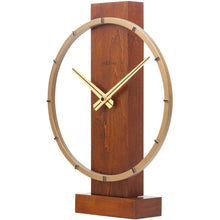 Load image into Gallery viewer, NeXtime- Table / Wall clock - 34 x 27 cm - Wood/Steel - Brown - &#39;Carl Small&#39;