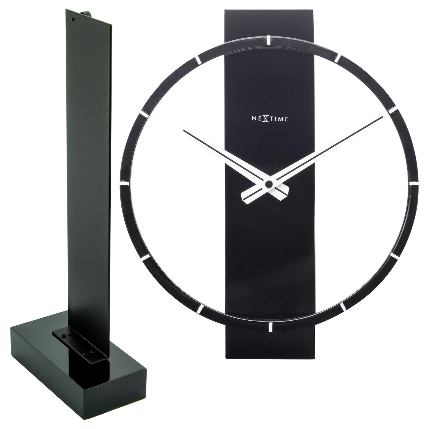 NeXtime- Table / Wall clock - 34 x 27 cm - Wood/Steel - Black - 'Carl Small'