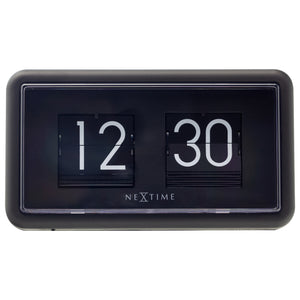 Flip Clock - Table,-  Wall Clock -Black - Metal - 8x10x7 cm - NeXtime