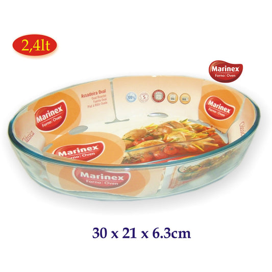 Oval Glass Oven / Baking Dish - 2.4 Litre