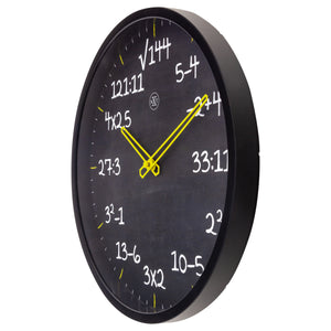 Wall clock 30cm-Silent-Black-Plastic-nXt "Maths"