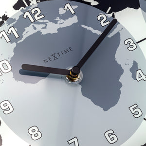 NeXtime - Wall clock – 50 x 18.6 x 3.6 cm - Glass – World time clock- White - 'Mondial'