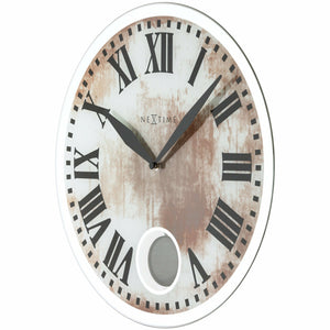 NeXtime - Wall clock – 43 x 4.2 cm - Glass - White - 'Romana'