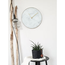 Load image into Gallery viewer, NeXtime - Wall clock - Ø 40 cm - Glass / Metal - White - &#39;Marble&#39;