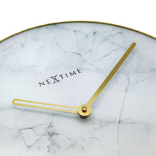 Load image into Gallery viewer, NeXtime - Wall clock - Ø 40 cm - Glass / Metal - White - &#39;Marble&#39;