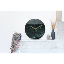 Load image into Gallery viewer, NeXtime - Wall clock - Ø 40 cm - Glass / Metal - Black - &#39;Marble&#39;